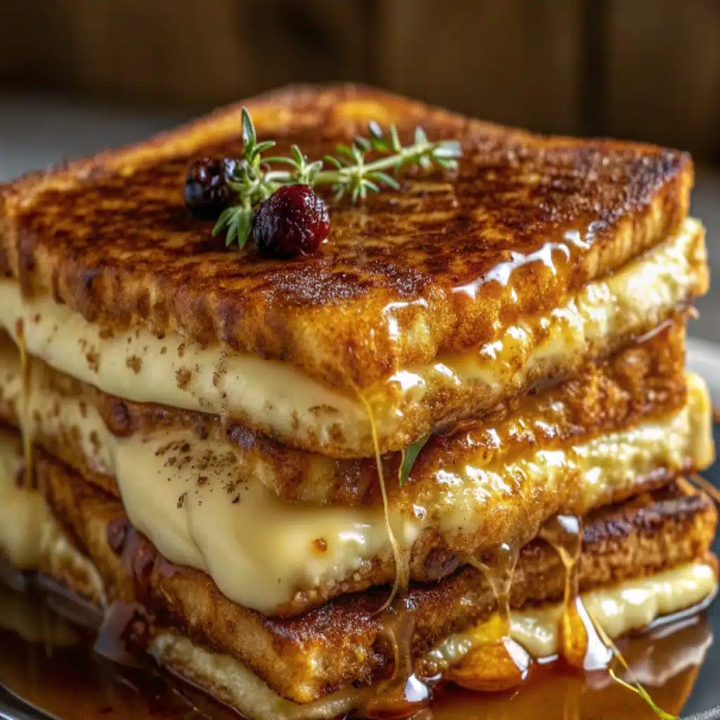 Crème Brûlée French Toast slice revealing custard and caramelized topping