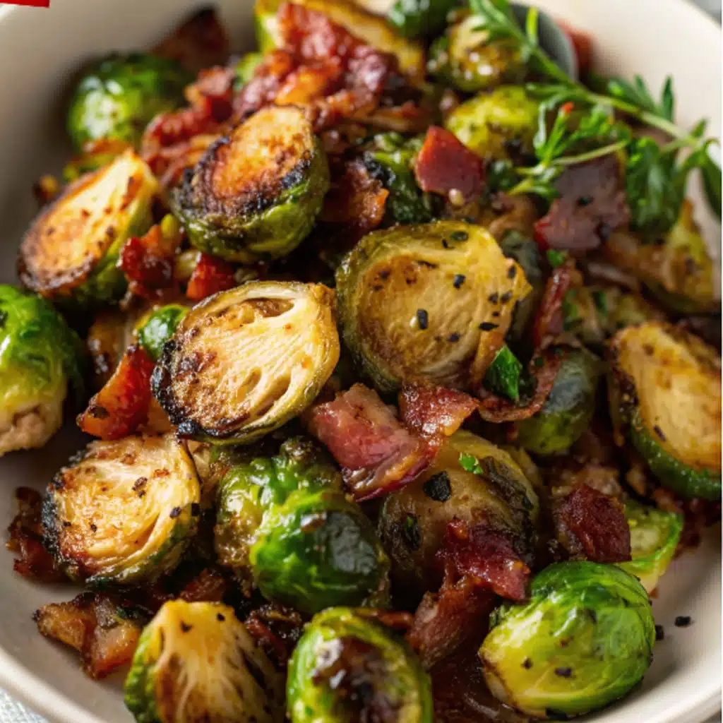 Bacon Brussels Sprouts Ready to Serve