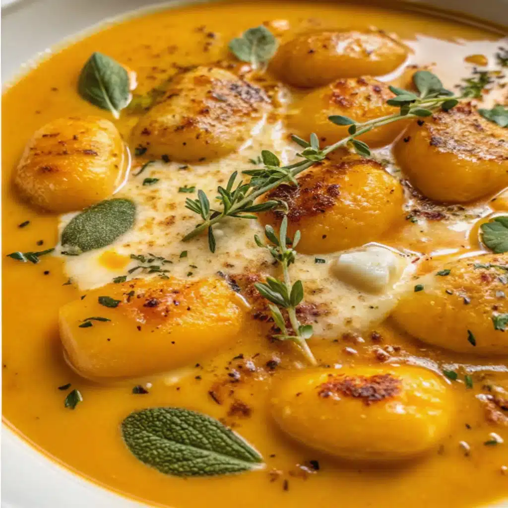 Butternut Squash Gnocchi Soup – Best Cozy One-Pot Butternut Squash Gnocchi Soup Close-up bowl of creamy Butternut Squash Gnocchi Soup with kale and Parmesan
