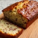 moist Greek Yogurt Banana Bread loaf close-up