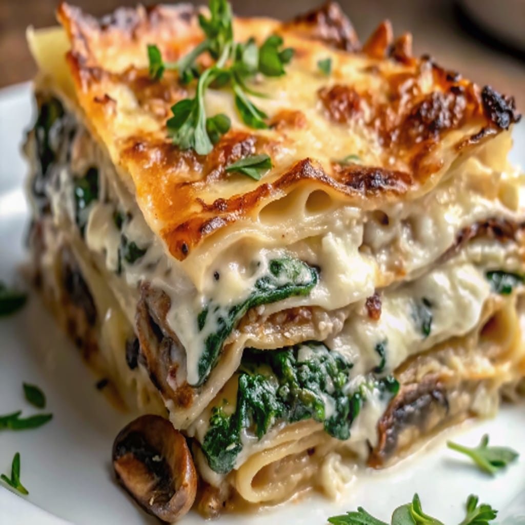 Mushroom and Spinach Lasagna 