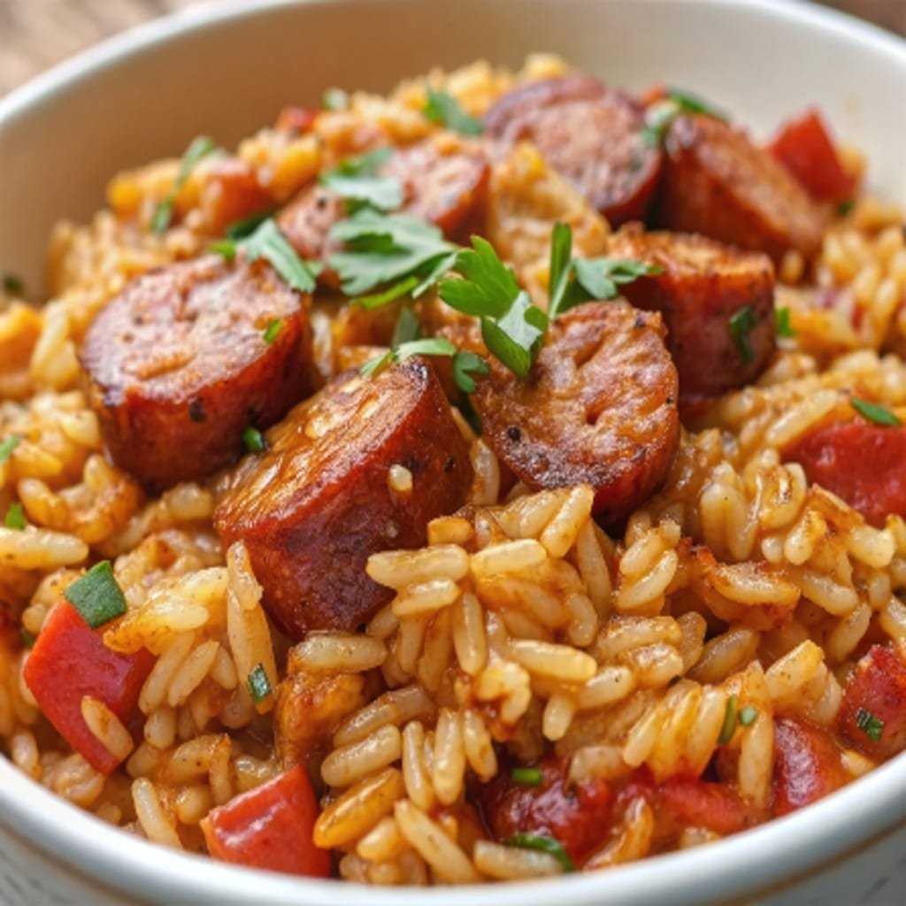 Best One Pot Smoked Sausage and Rice Skillet Recipe for Easy Weeknight Dinners One Pot Smoked Sausage and Rice Skillet Hearty one pot smoked sausage and rice skillet fresh from the stove.
