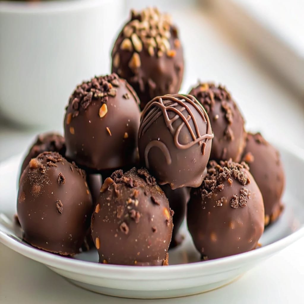 Chocolate Truffles with Creamy Filling Chocolate Truffles with Creamy Filling Chocolate Truffles with Creamy Filling