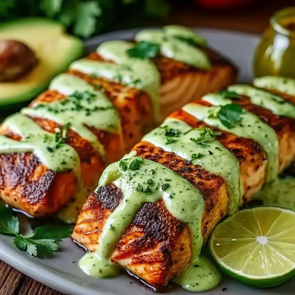 Cajun Salmon with Avocado Lime Sauce