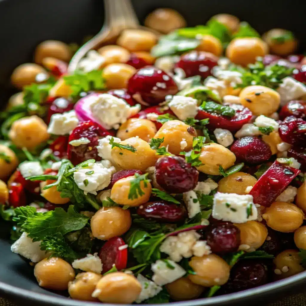 Feta & Cranberry Chickpeas salad