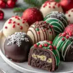 Holiday Chocolate Cake Balls with Festive Decorations Holiday Chocolate Cake Balls Holiday Chocolate Cake Balls