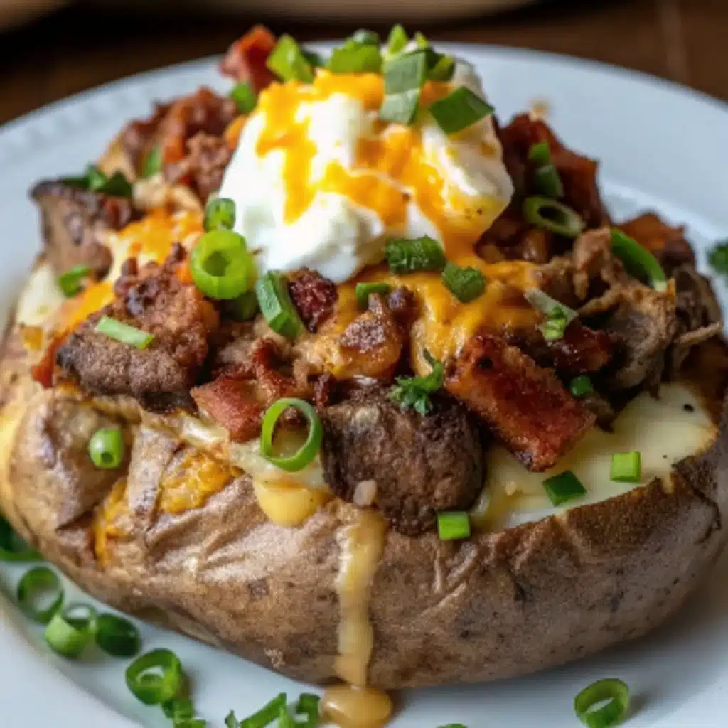 Loaded Steak Potatos Loaded Steak Potatos Loaded Steak Potatos