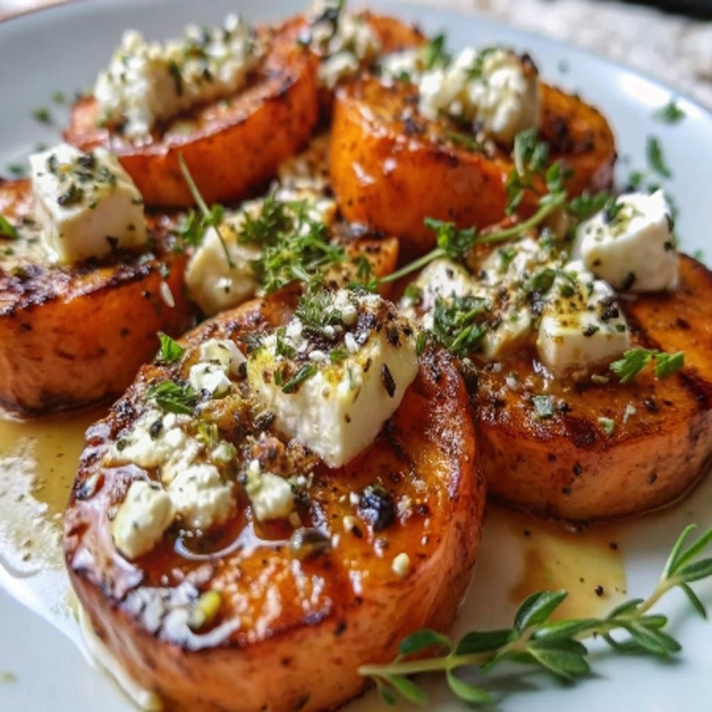 Festive Christmas Appetizers: Crowd-Pleasing Bites for Holiday Entertaining honey feta sweet potato rounds pillar