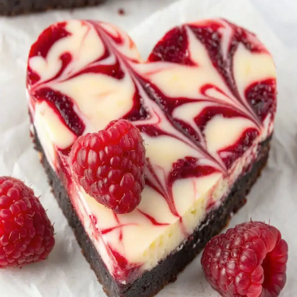 Heart Shaped Raspberry Cheesecake Brownies