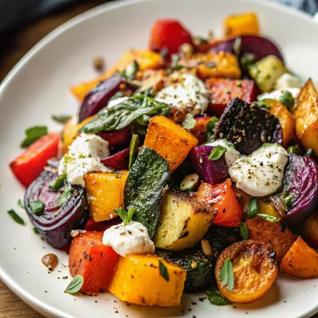 Roasted Vegetable Salad with Pistachios and Yogurt Dressing Roasted Vegetable Salad with Pistachios and Yogurt Dressing Roasted Vegetable Salad with Pistachios and Yogurt Dressing