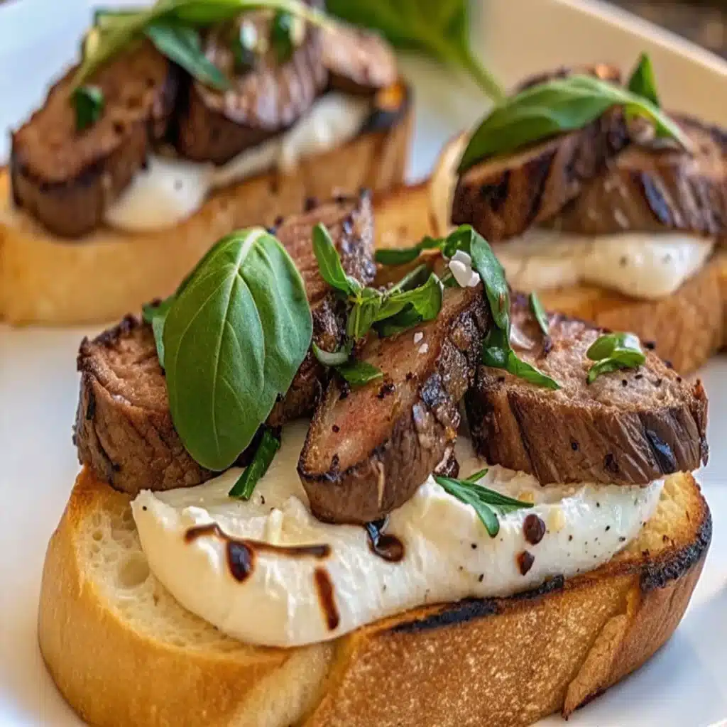 Burrata and Steak Crostini