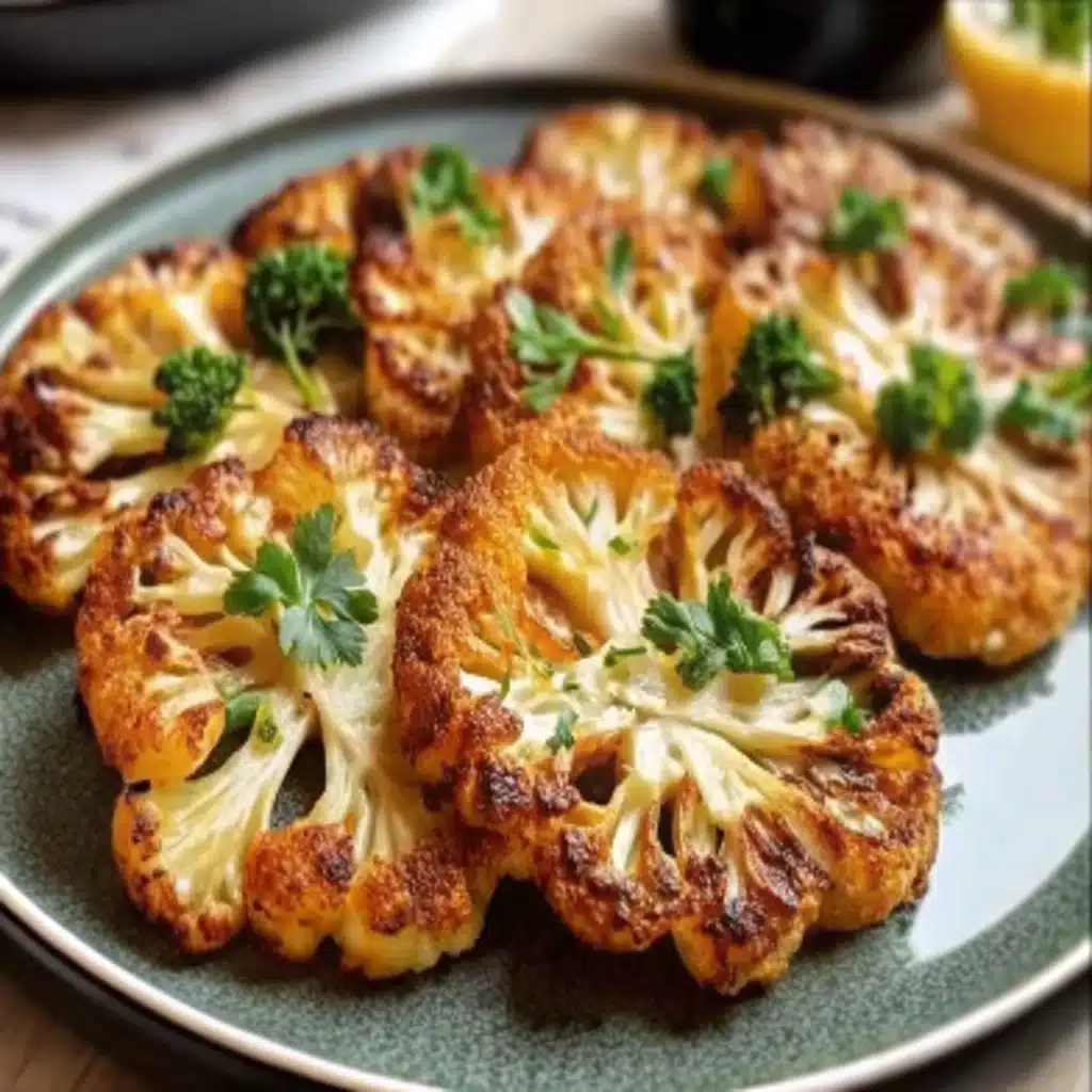Roasted Cauliflower Steaks Roasted Cauliflower Steaks Roasted Cauliflower Steaks