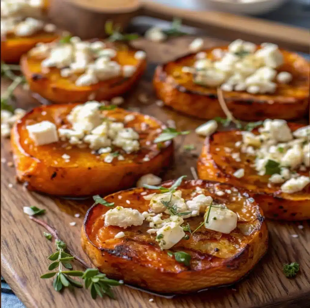 Honey Feta Sweet Potato Rounds