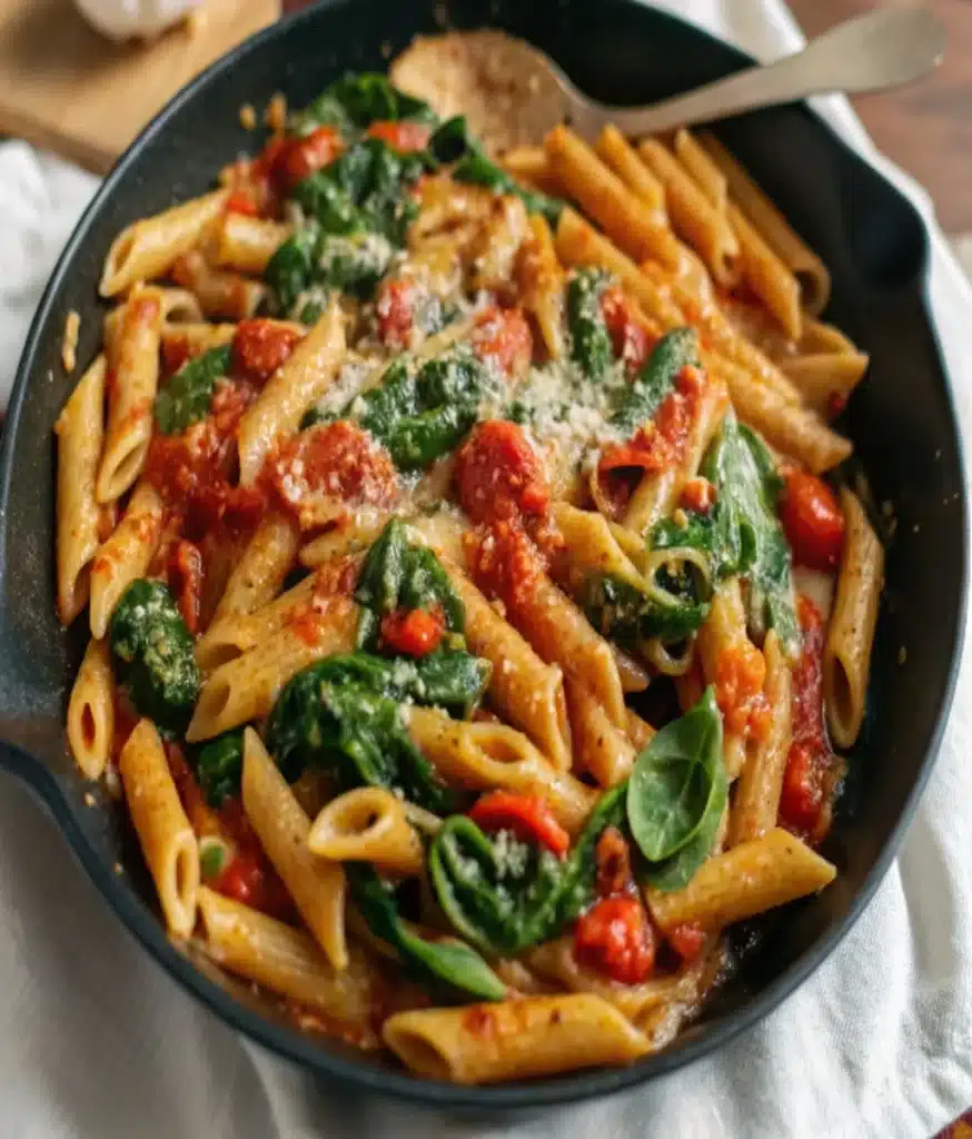 Healthy Tomato Spinach Pasta