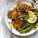 Lemon Garlic Butter Chicken Thighs and Green Beans Skillet