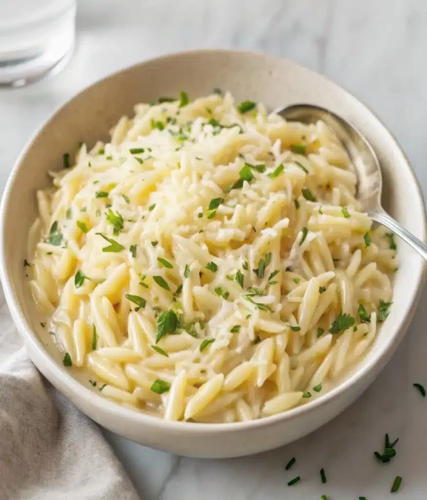 Creamy Garlic Parmesan Orzo