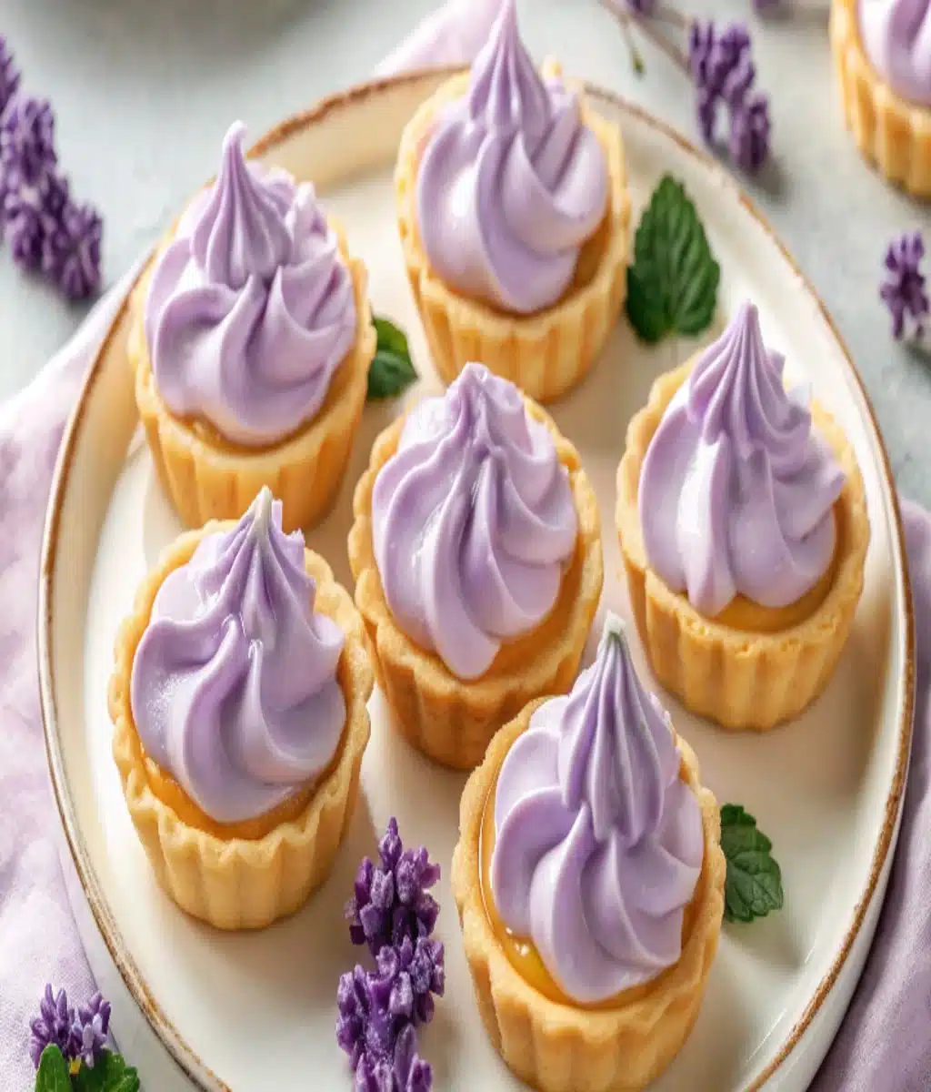Mini Lemon Tarts with Lilac Meringue Mini Lemon Tarts with Lilac Meringue Mini Lemon Tarts with Lilac Meringue