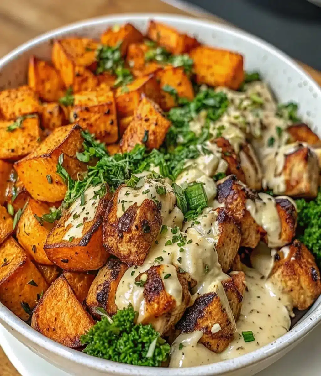 Healthy Chicken & Sweet Potato Rice Bowl