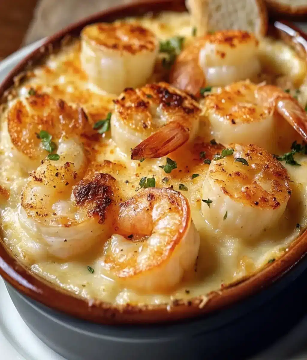 Creamy Seafood Gratin with Scallops Shrimp Creamy Seafood Gratin with Scallops Shrimp Creamy Seafood Gratin with Scallops Shrimp