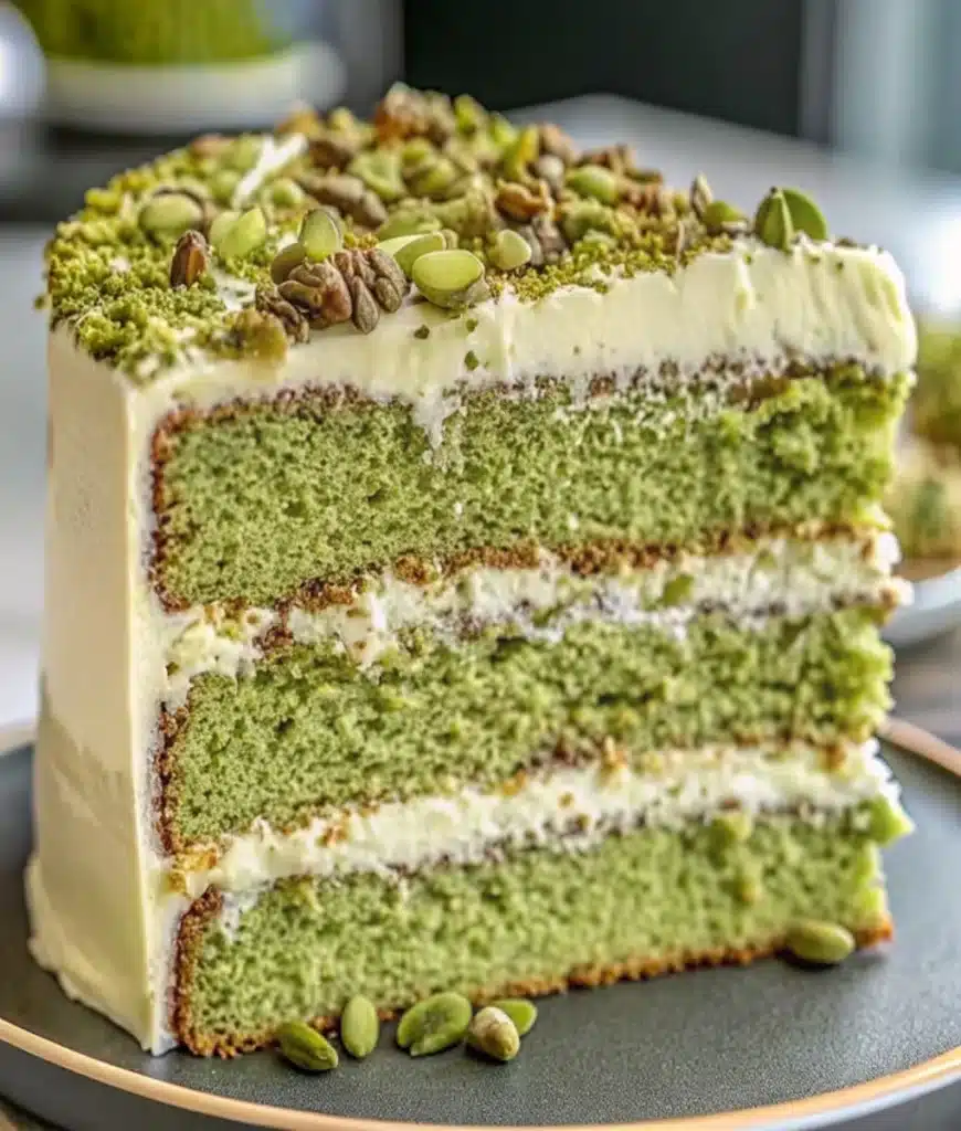 Pistachio Mascarpone Layer Cake
