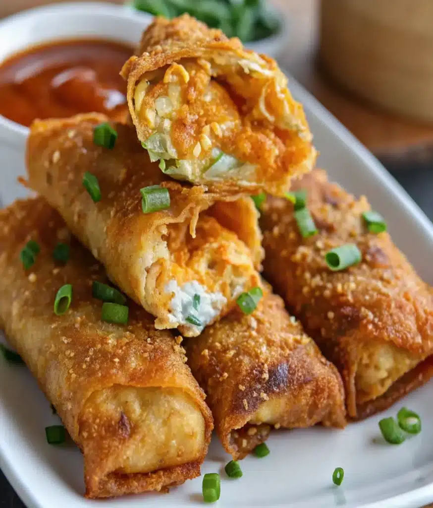 Buffalo Chicken Dip Egg Rolls