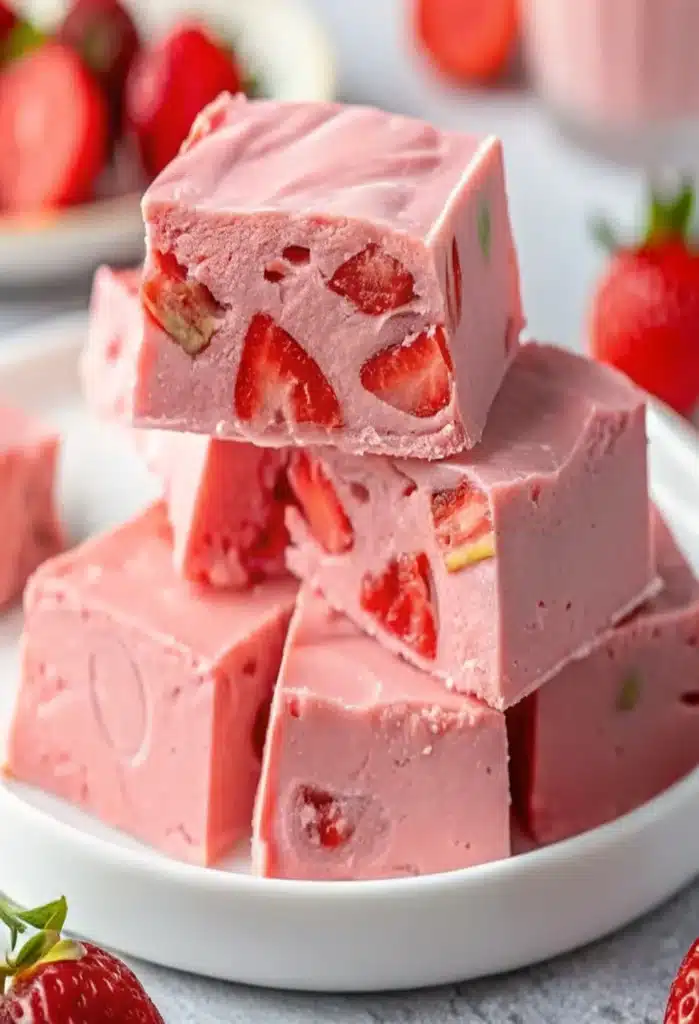 2 Ingredient Strawberry Fudge