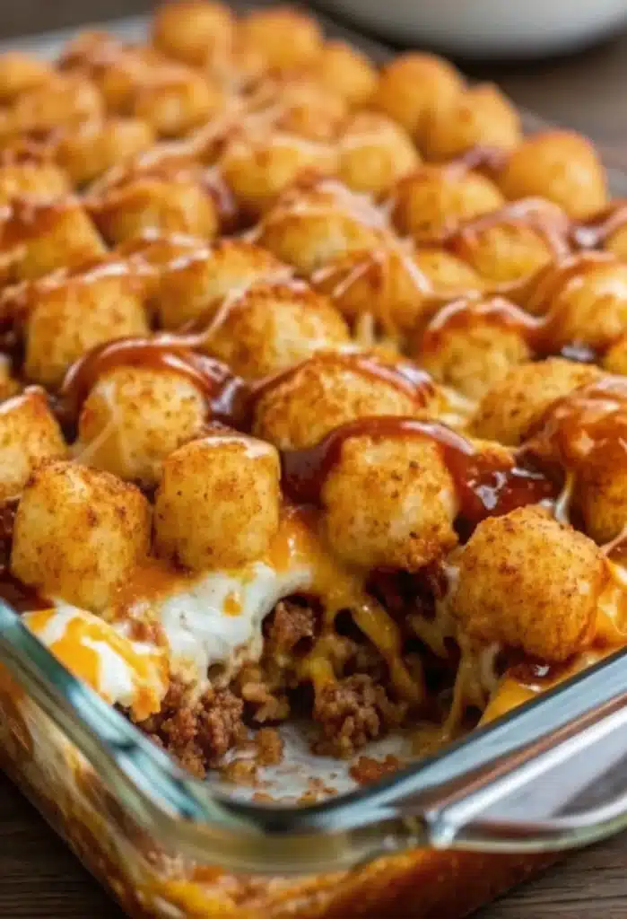 Chili Cheese Tater Tot Casserole