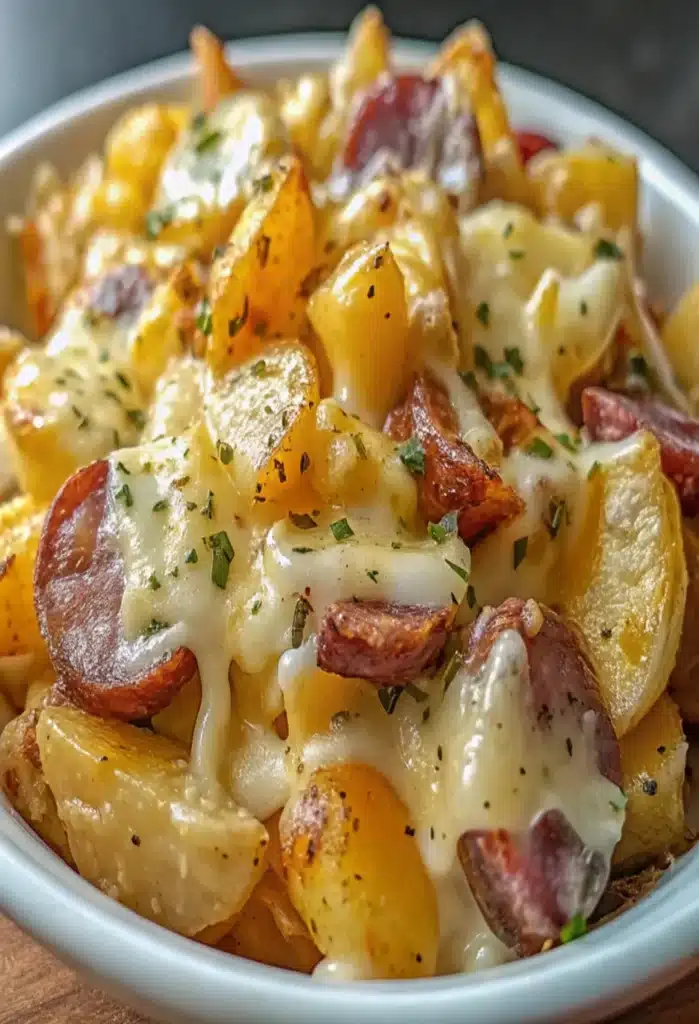 Cheesy Ranch Potatoes and Smoked Sausage