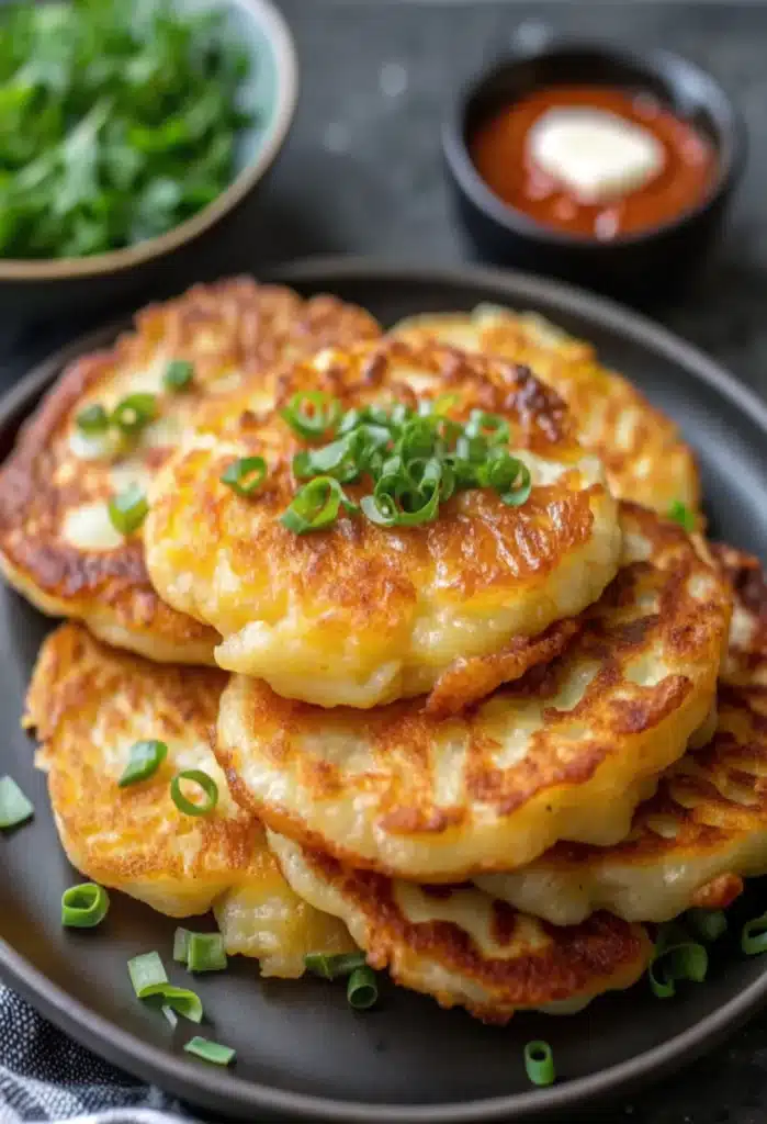 Crispy Cheesy Korean Potato Pancakes (Gamjajeon)
