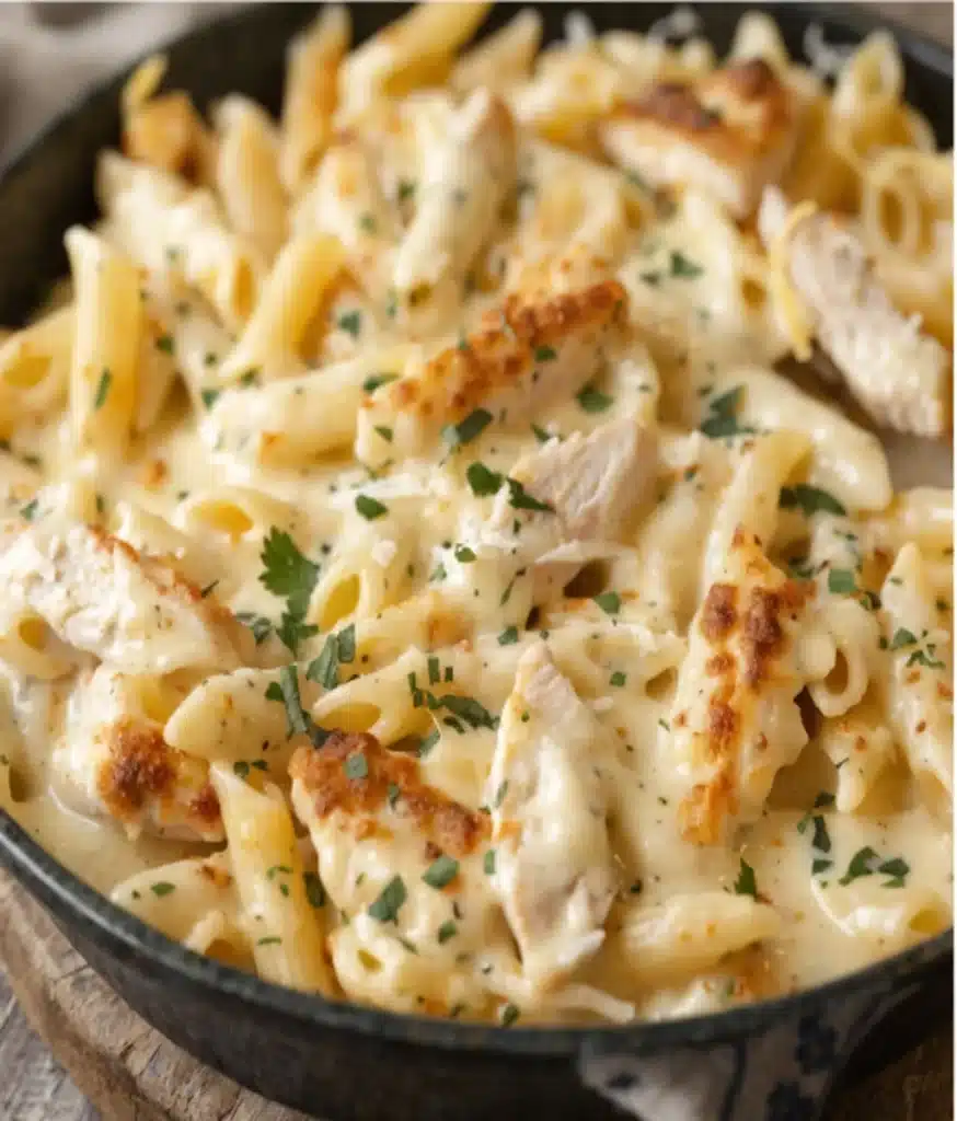 Creamy White Cheddar Chicken Pasta