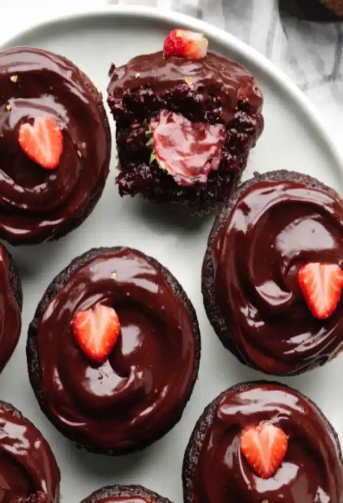 Chocolate Covered Strawberry Cupcakes